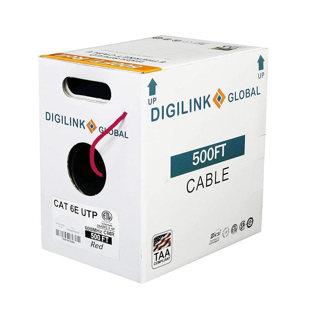 Cat6e Riser 1000ft UTP 24AWG Solid Bare Copper Blue Ethernet Cable I2304