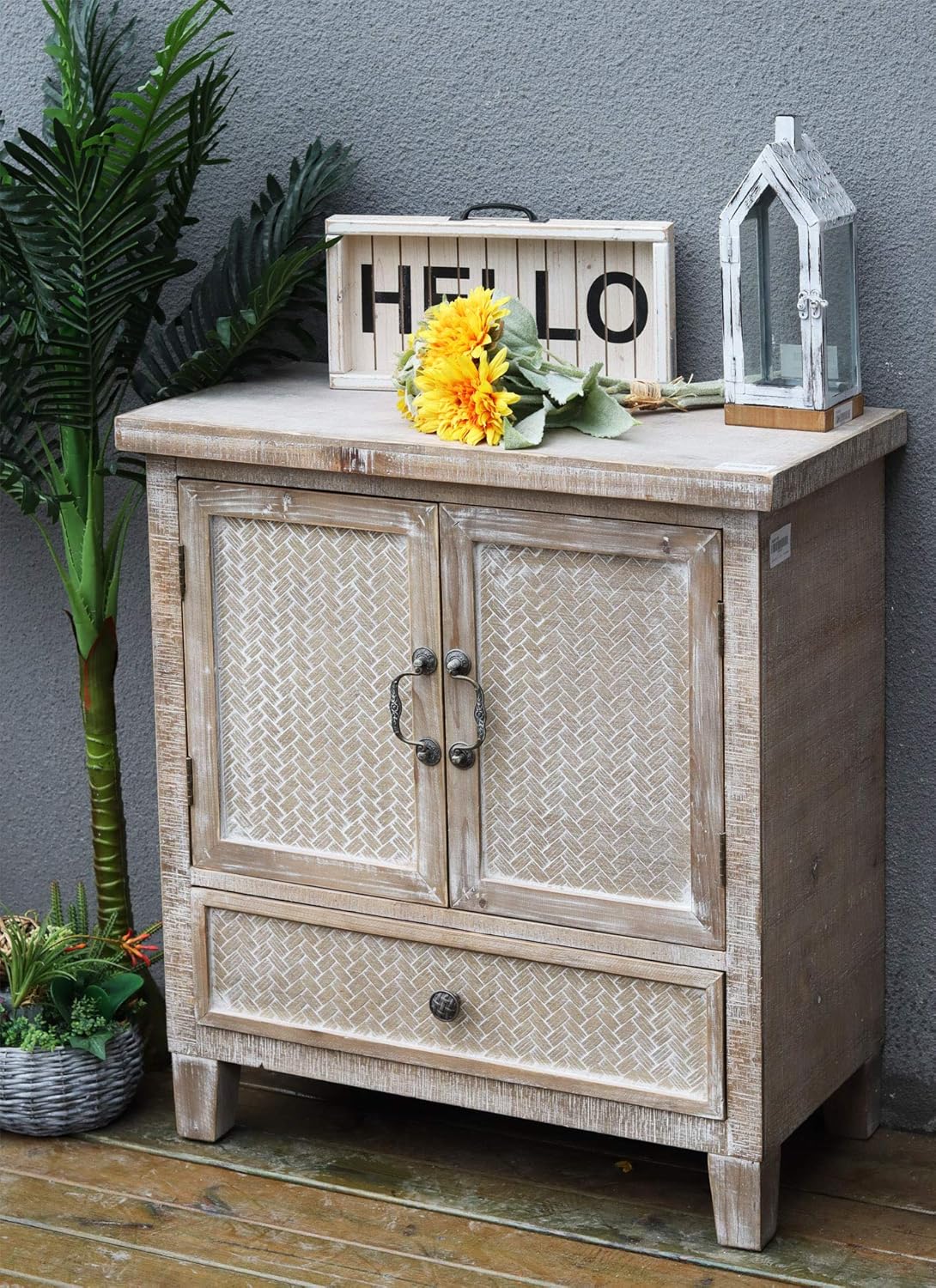 Weathered Wood Cabinet with 1 Drawer and 2 Doors A97188