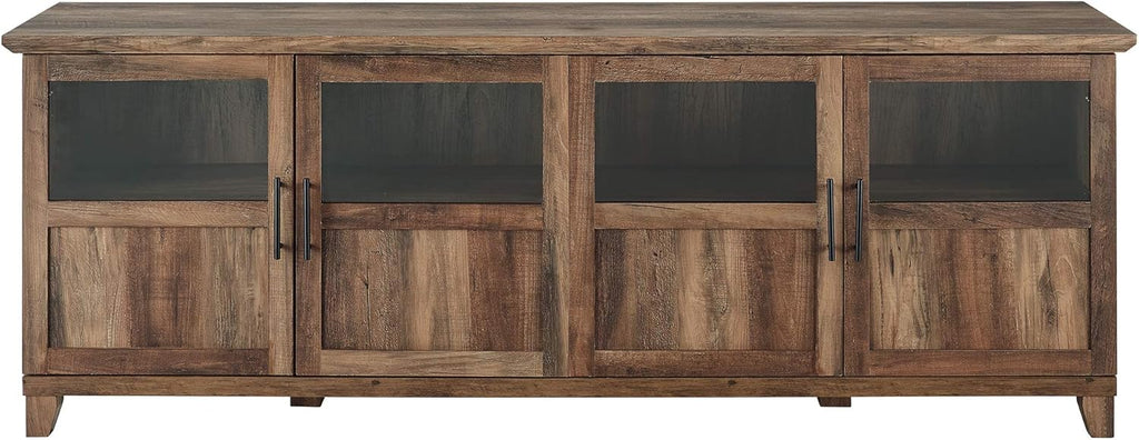 70 Inch Rustic Oak Glass and Wood TV Stand D229