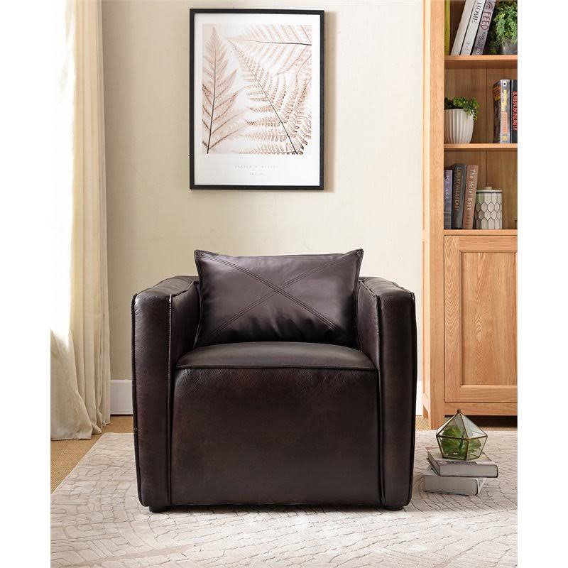 Brown Faux Leather Accent Chair C825