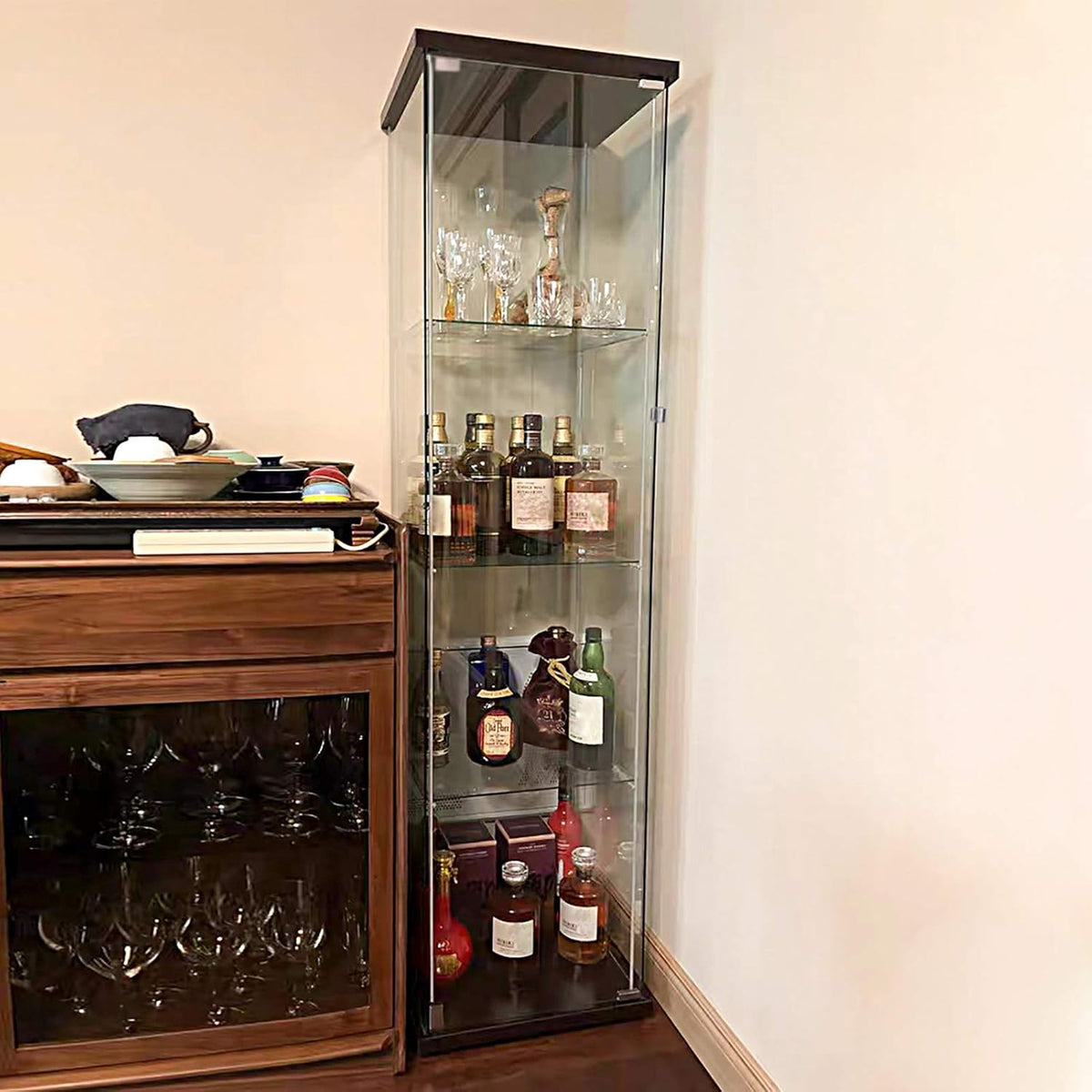 Glass-Door 4-Shelf Curio Cabinet L2994