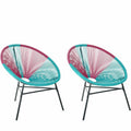 Set of 2 Pink Rattan Accent Chairs Z151094