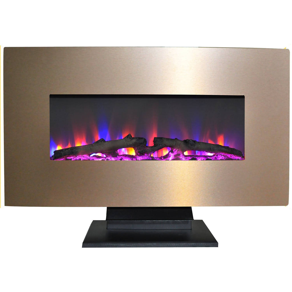 36 in. Metallic Electric Fireplace with Log Display C87001
