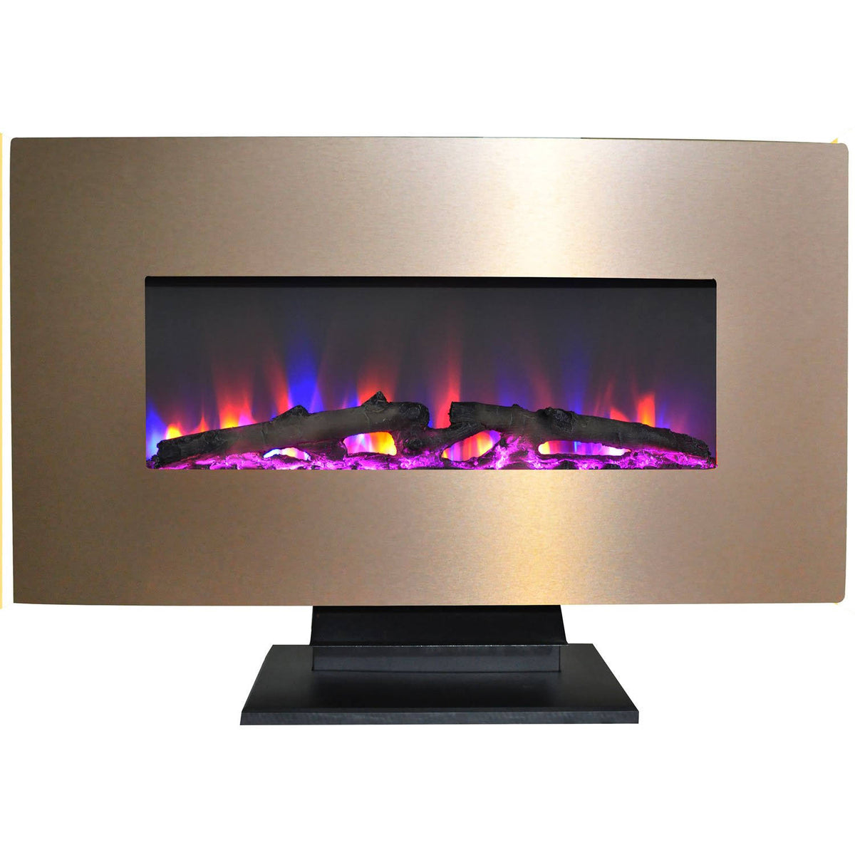 36 in. Metallic Electric Fireplace with Log Display C87001
