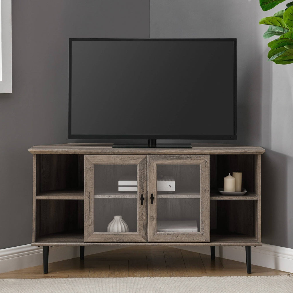 48-Inch Glass Door Corner TV Console D12742