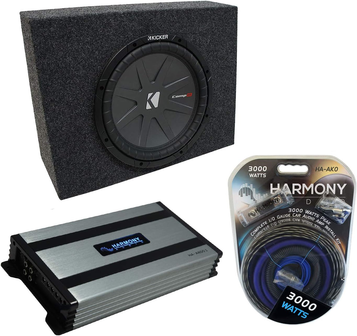 Single 12 Sub Box Enclosure & Amp U9948