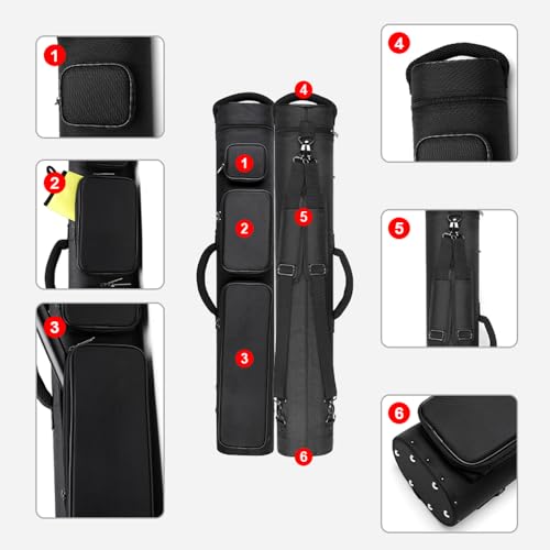 12-Hole Nylon Pool Cue Case, Black/Blue O60349