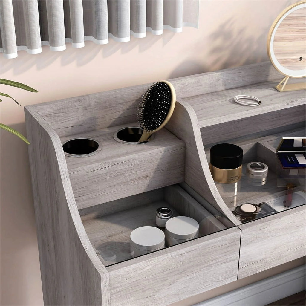 Wood Multi-Storage Vanity Table S486