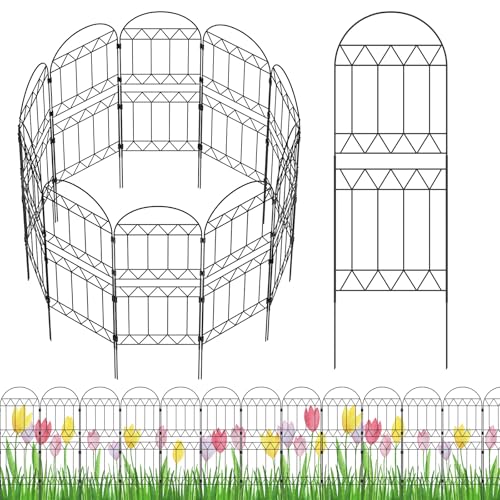 10 Pack Rustproof Metal Garden Fence Panels R89515