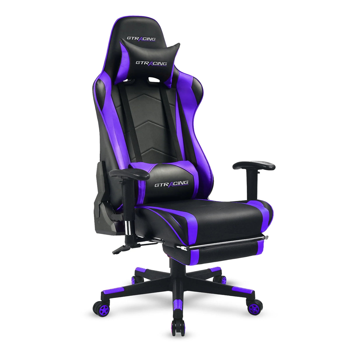 Red PU Leather Gaming Chair with Footrest L731606