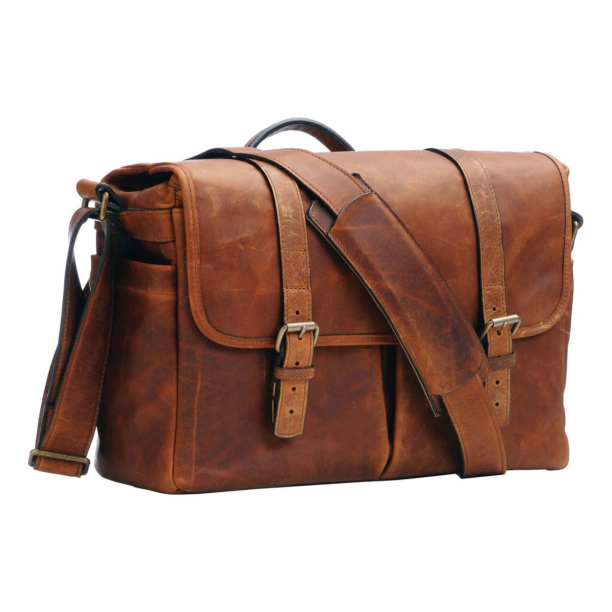 Leather Camera/Laptop Messenger Bag O87473