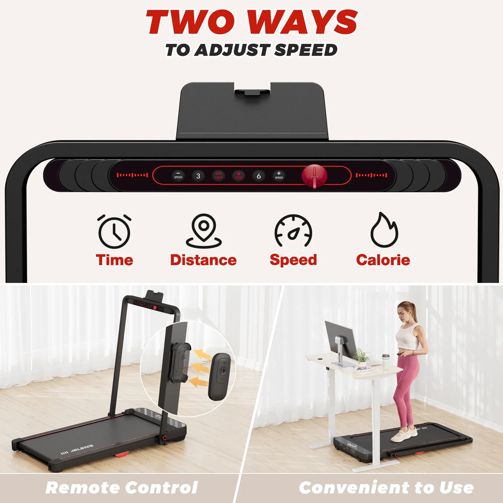 2 in 1 Folding Treadmill with Remote Control and LED Display B870