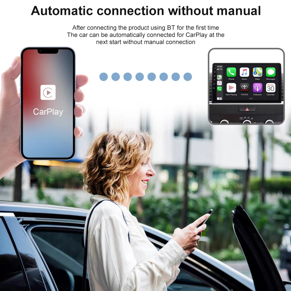 Car Adapter for Apple Cell Phone Carplay Wired to Wireless Smart Box N5169