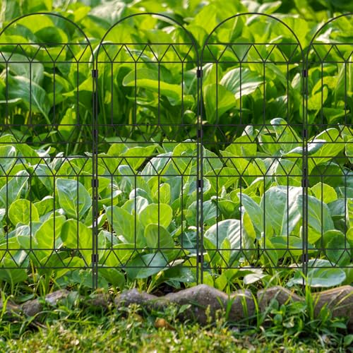 10 Pack Rustproof Metal Garden Fence Panels R89515