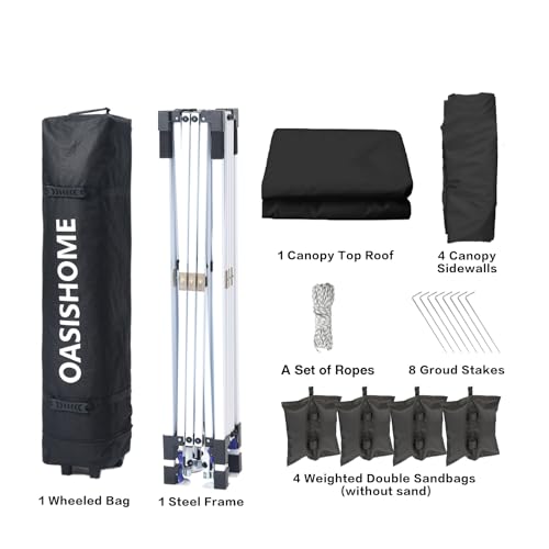 10'x10' Black Portable Canopy Tent with 4 Sidewalls E953013