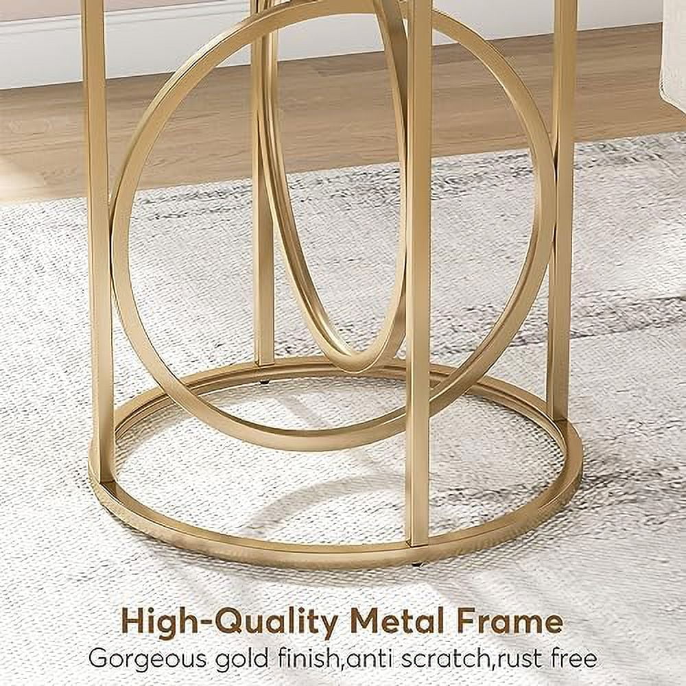 Round End Table Set of Two with Wood Top Q4116