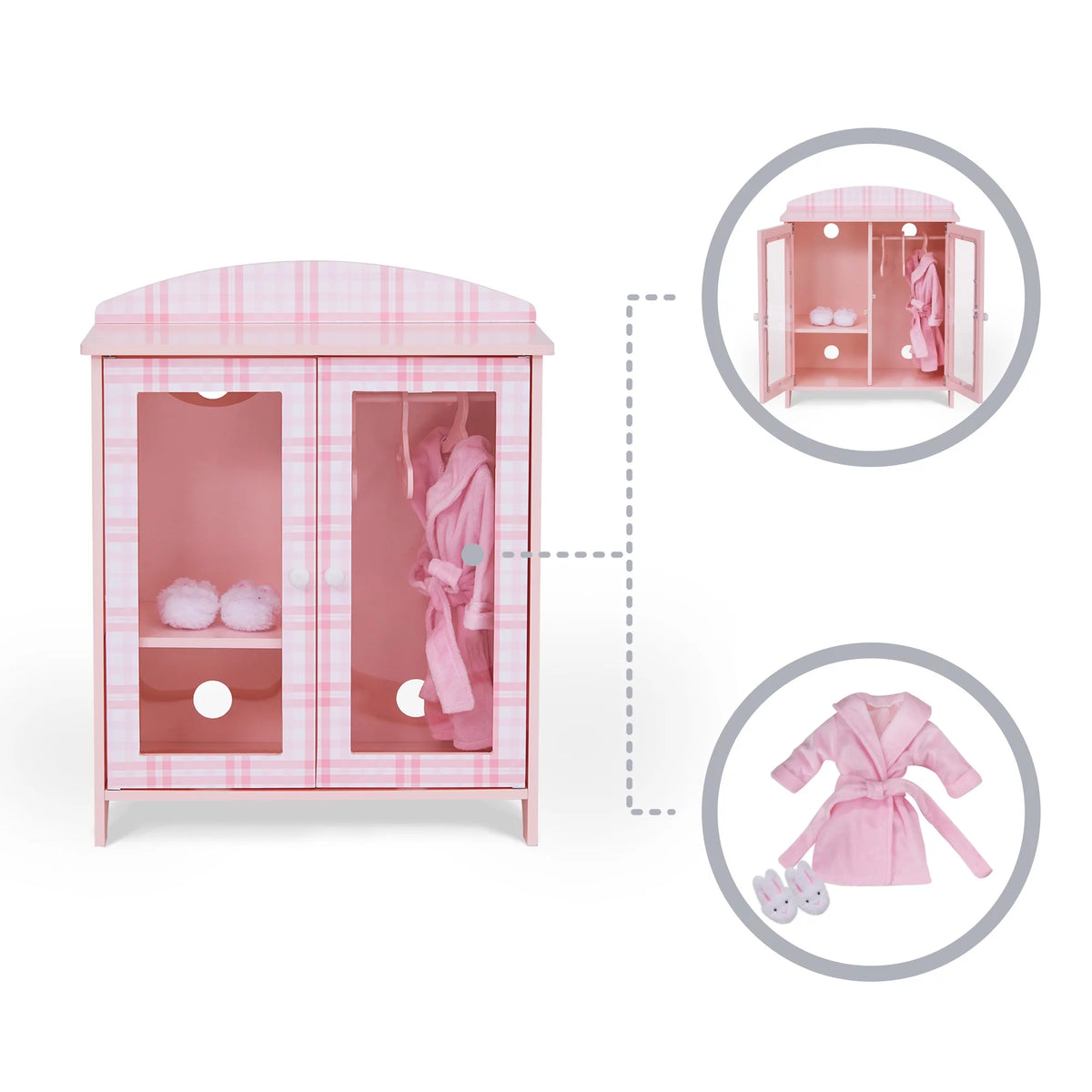 Pink Doll Robe and Slippers D543202