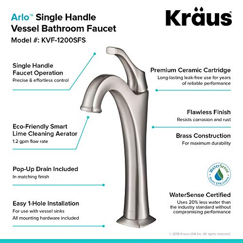 Brushed Gold Vessel Bathroom Faucet with Pop-Up Drain Q703380