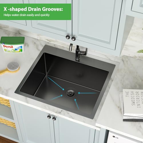 25 Inch 16 Gauge Stainless Steel Drop In Utility Sink G543