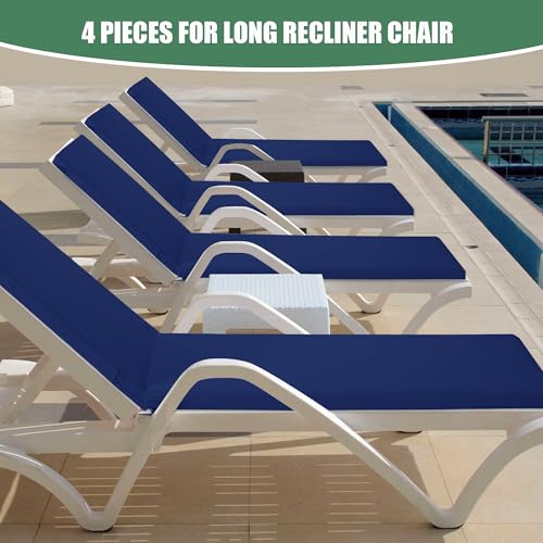 Waterproof Fade Resistant Outdoor Chaise Lounge Cushions Set of 2 Teal 72 x 21 x 3 Inch R11859