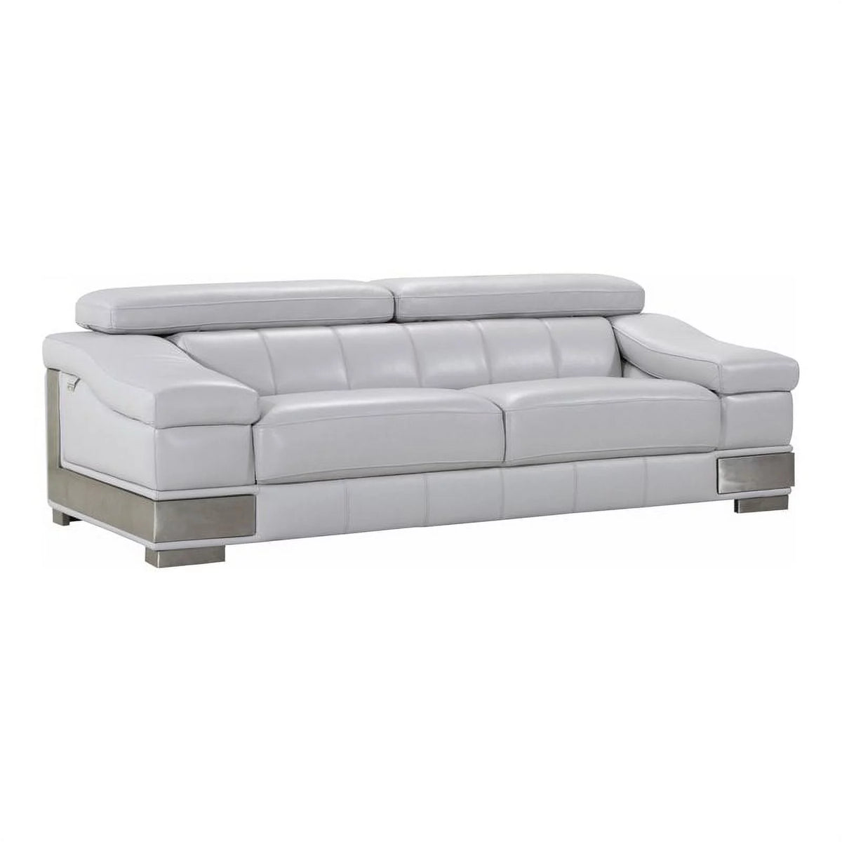 Light Gray Italian Leather Sofa L800671