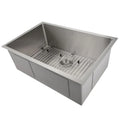 30 in. Undermount Single Bowl Stainless Steel Kitchen Sink with Bottom Grid H96886