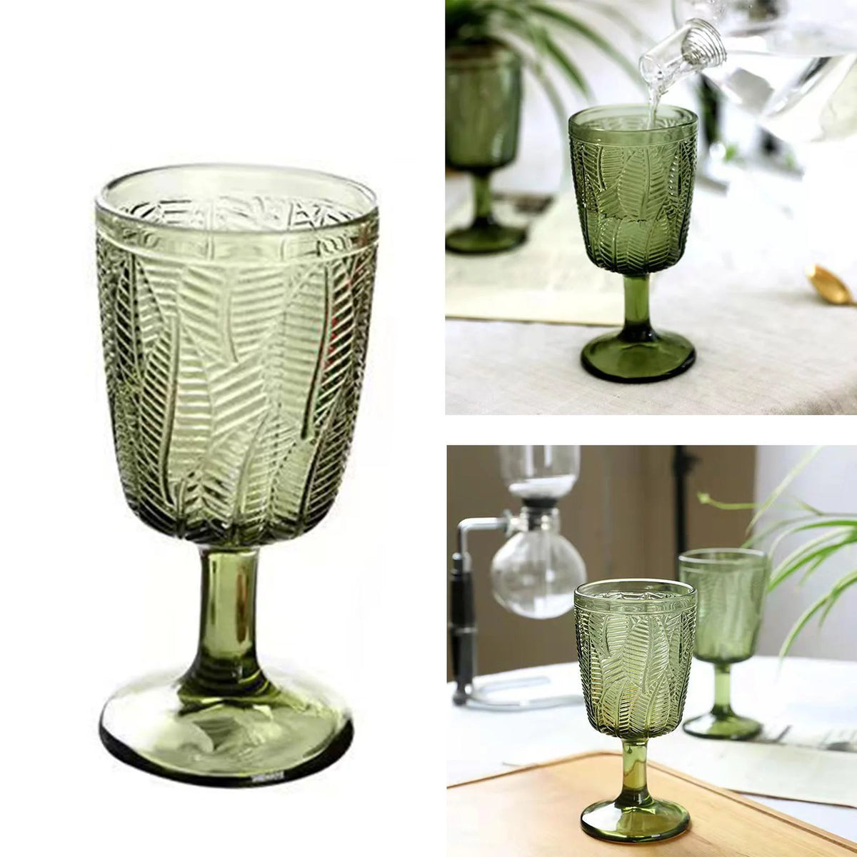 Green Embossment Texture Beverage Glasses E141510