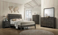 Gray 5pc Wood Bedroom Set with Dresser Mirror Nightstands O3724