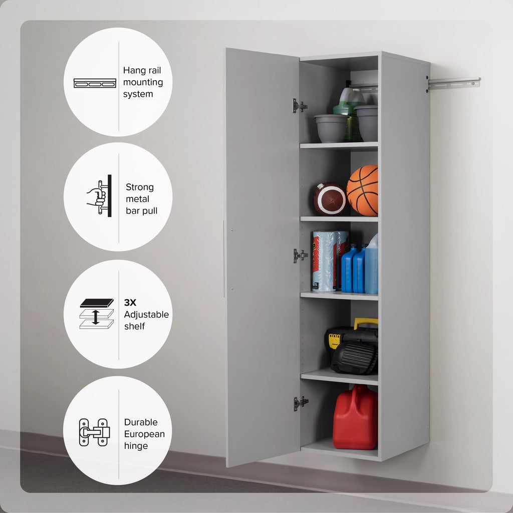 Light Gray Wall Mounted Garage Storage Cabinet N9576