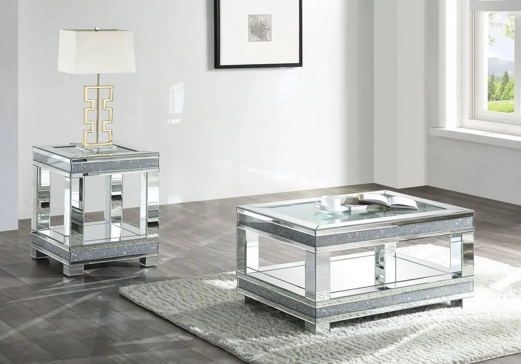 Mirrored Coffee Table + 2 End Tables Q1727