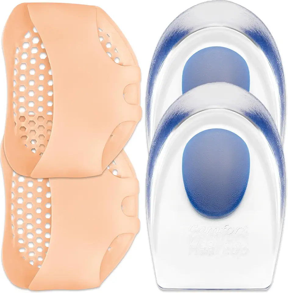 2 Pack Gel Silicone Heel Cups and 4 Pcs Metatarsal Foot Pads N217370