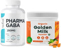 Organic Golden Milk Powder and PharmaGaba 250 mg Bundle R7547