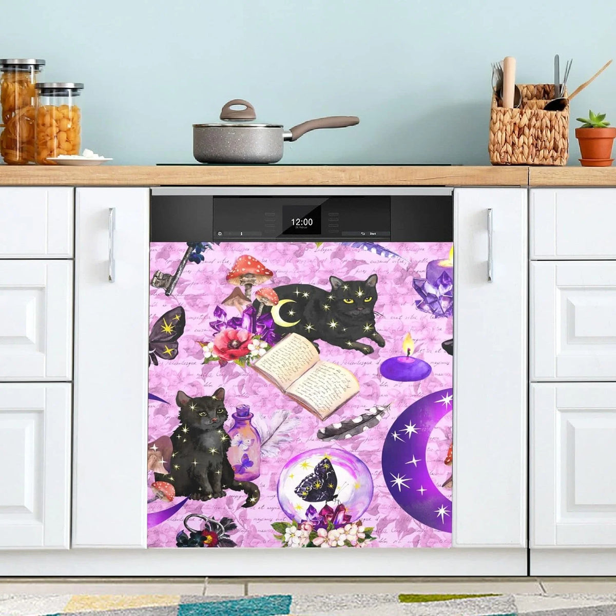 Purple Magnetic Dishwasher Magnet Cover 23 x 26 Inch Q6033
