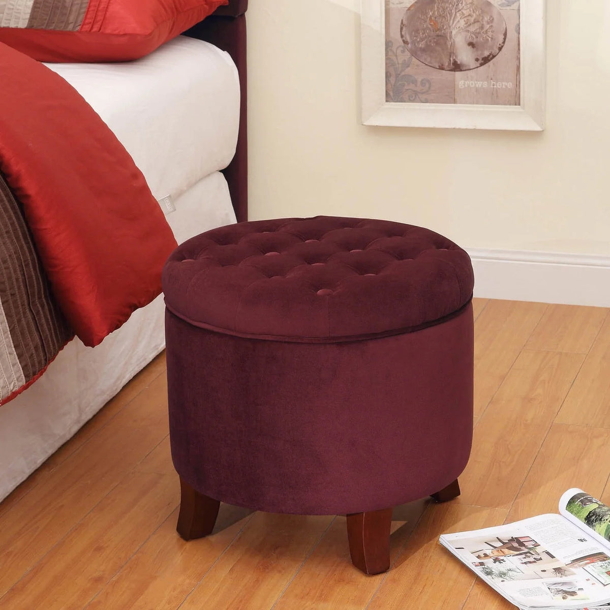 Large Round Storage Ottoman X798