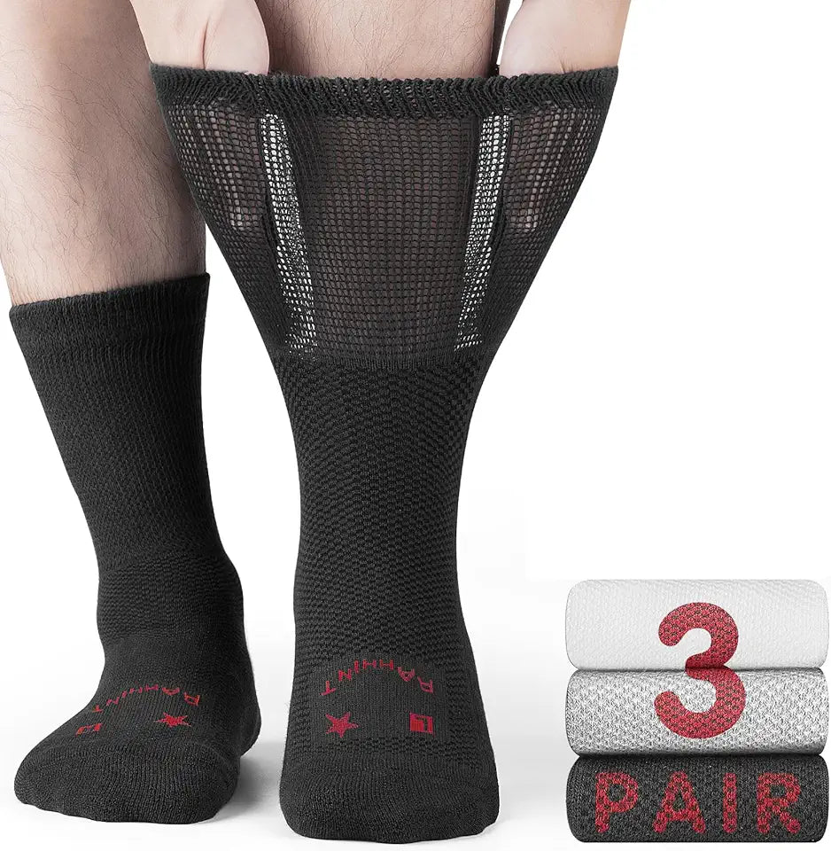 Merino Wool Diabetic Socks for Men Women Loose Fit Non Binding S184246