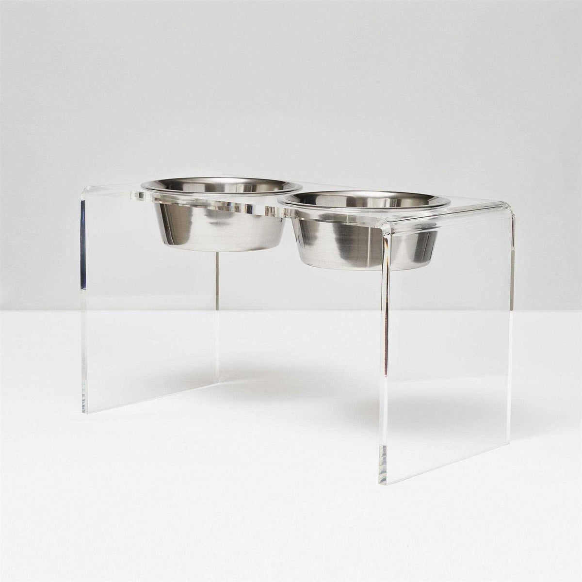 Large Clear Double Bowl Pet Feeder J5647