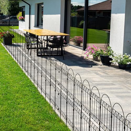 10 Pack Rustproof Metal Garden Fence Panels R89515