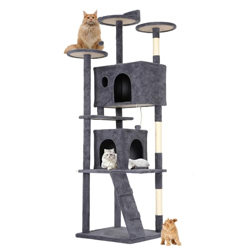 54" Dark Gray Cat Tree Tower H81815