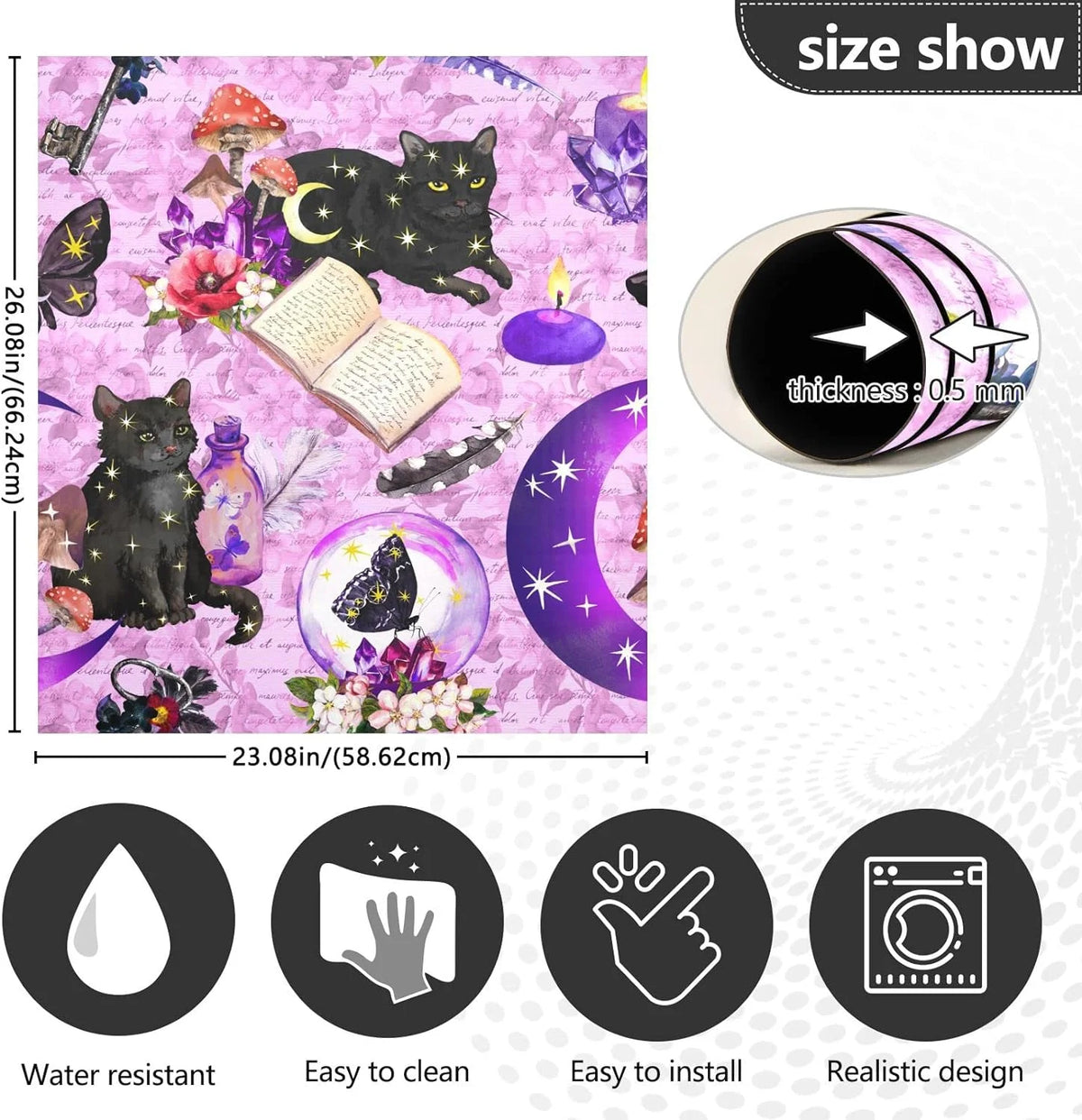 Purple Magnetic Dishwasher Magnet Cover 23 x 26 Inch Q6033