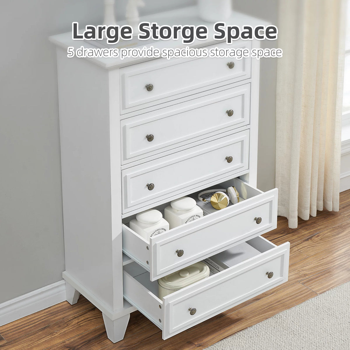 Black 5 Drawer Dresser E163441