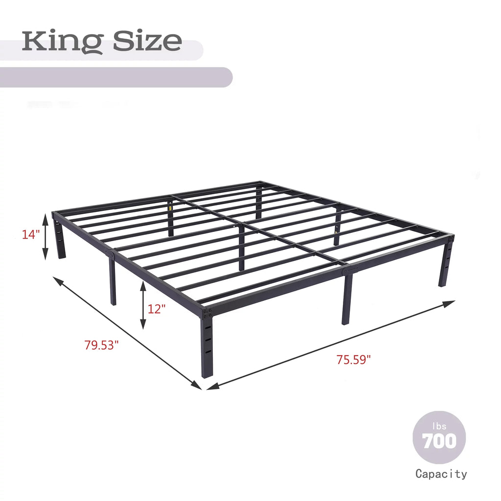 14 Inch Metal Platform King Bed Frame J846