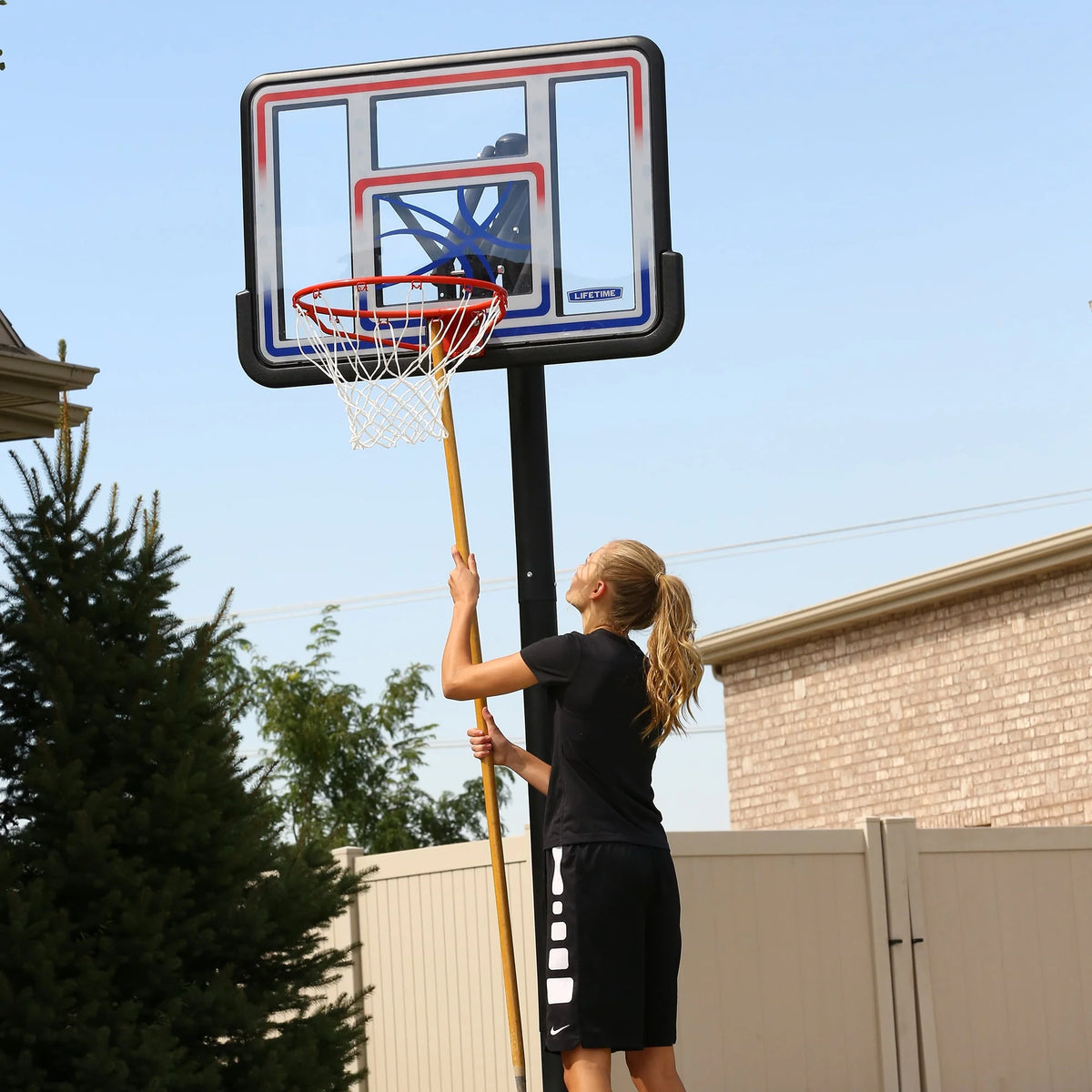 Adjustable Inground Basketball Hoop 44 inch Polycarbonate P567