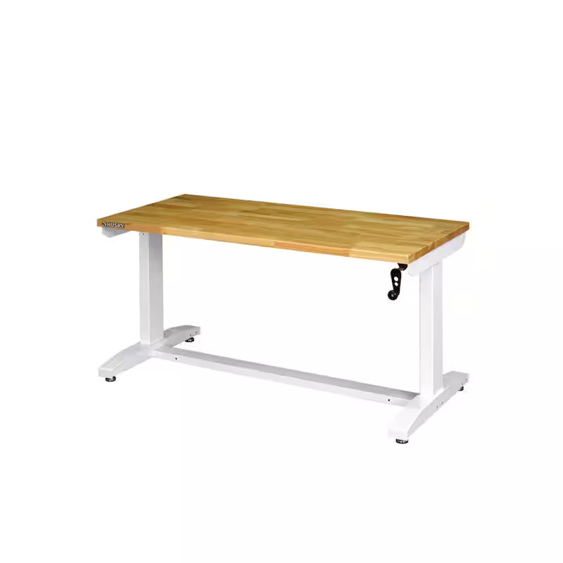 Adjustable Height Work Table in White D512241
