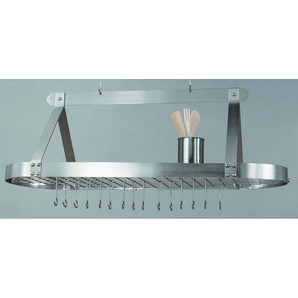 Oval Satin Nickel Pot Rack, 24 Hooks M945091