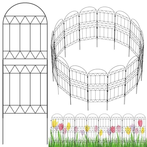 10 Pack Rustproof Metal Garden Fence Panels R89515