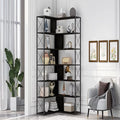 7-Tier L-Shaped Corner Bookcase with Metal Frame A9103