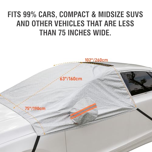 63''x102'' Heavy Duty Car Windshield Cover with Mirror Covers K301