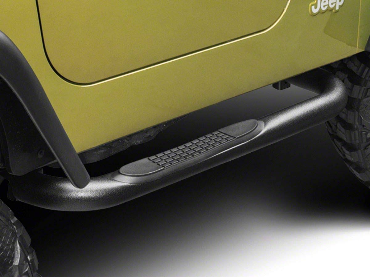 Textured Black Round Side Step Bars Q146