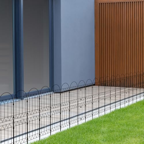 10 Pack Rustproof Metal Garden Fence Panels R89515