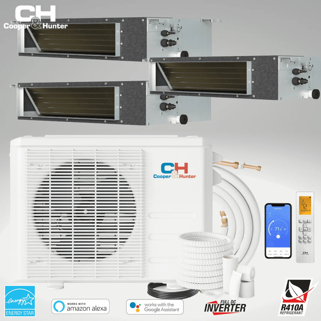 36000 BTU 230V Tri 3 Zone Mini Split Heat Pump Air Conditioner B40547
